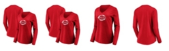 Fanatics Women's Red Cincinnati Reds Core Team Long Sleeve V-Neck T-shirt